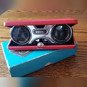 Vintage Folding Opera Glasses Binoculars Original Box Sport Glass Japan, 2.5